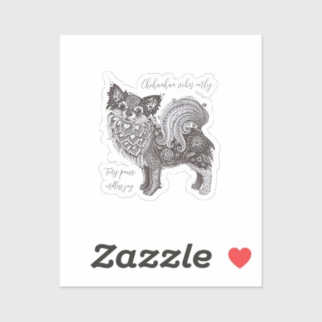 Adesivo de Vinil Vibrações de Chihuahua (Folha)