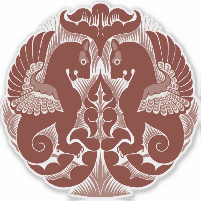 Adesivo de Vinil William De Morgan Red Griffins (Frente)