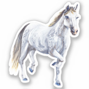 Adesivo de vinilo de cavalo branco
