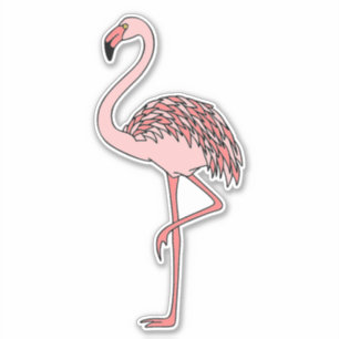 Adesivo de vinilo flamingo rosa
