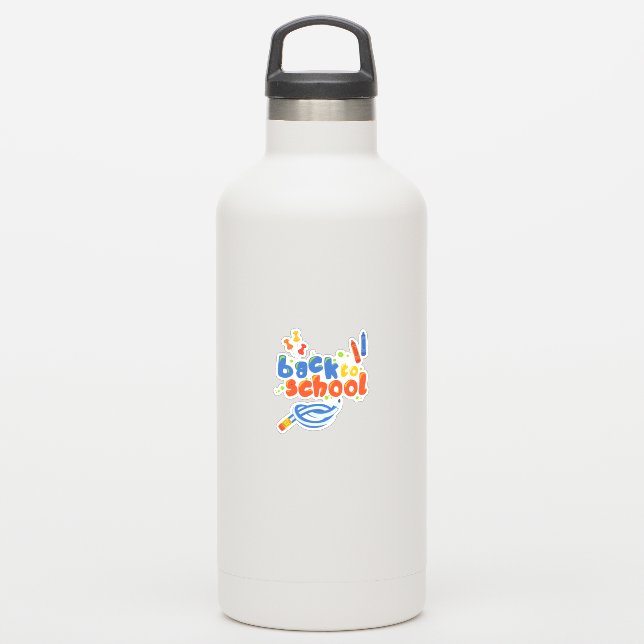 Adesivo De Volta À Escola (Garrafa de água)