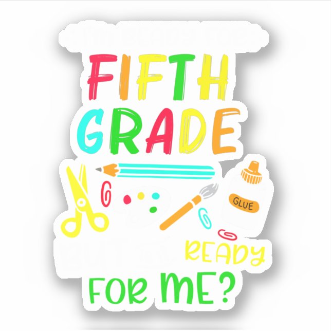 Adesivo De Volta À Escola Pronta Para 5 (Frente)