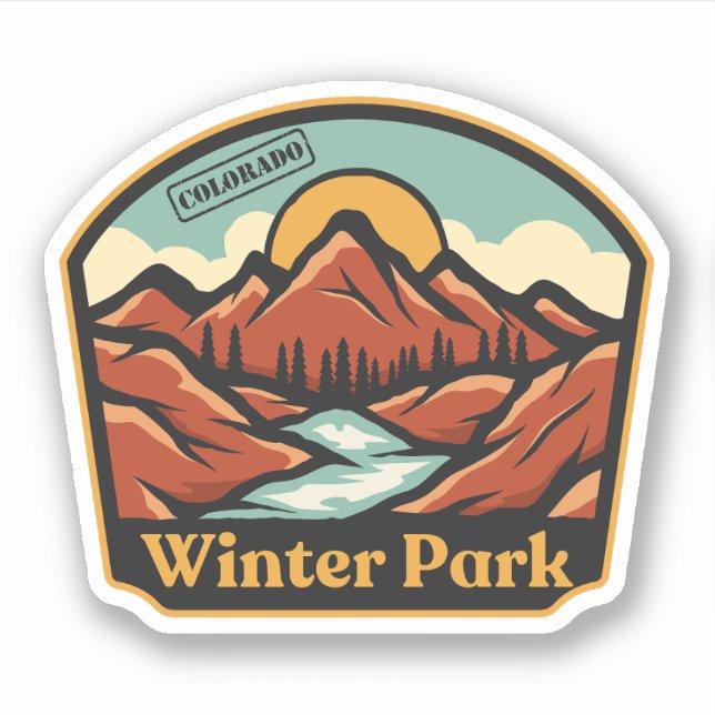 Adesivo de Winter Park, Colorado (Frente)