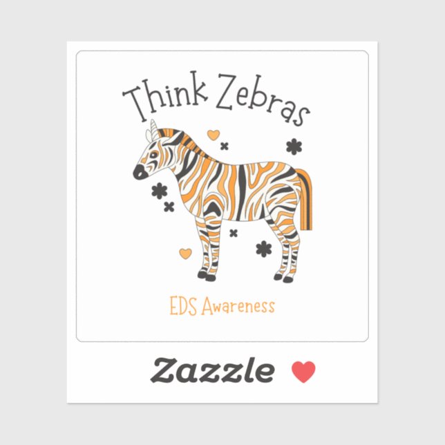Adesivo de Zebra para Conscientização da Síndrome  (Folha)