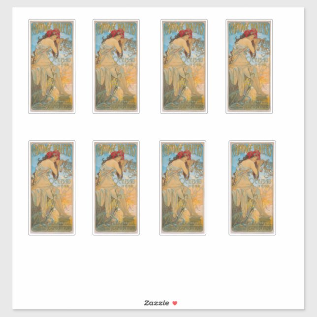 Adesivo Dealers de carruagem por Alphonse Mucha (1902) (Folha)