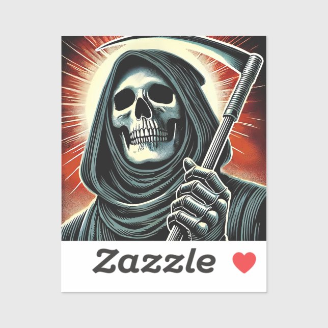 Adesivo death character illustration (Folha)