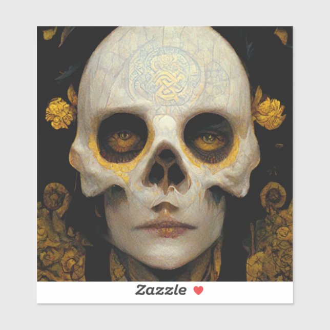 Adesivo Death Mask Fantasy Sci-Fi Art (Folha)