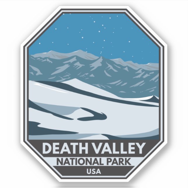 Adesivo Death Valley National Park Night Sky Vintage (Frente)