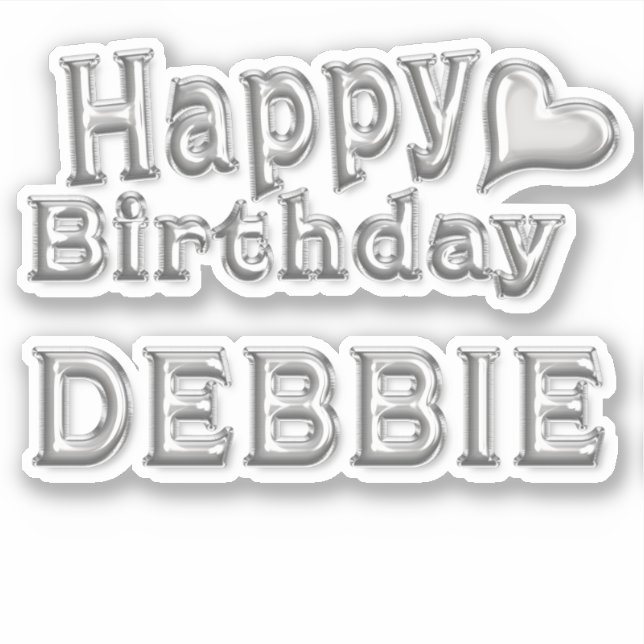 Adesivo Debbie Happy Birthday silver Aufkleber Sticker (Frente)
