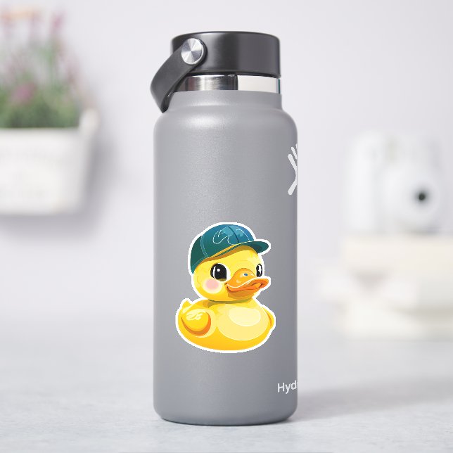 Adesivo Decal branco de pato de borracha amarela (HidroFlask)