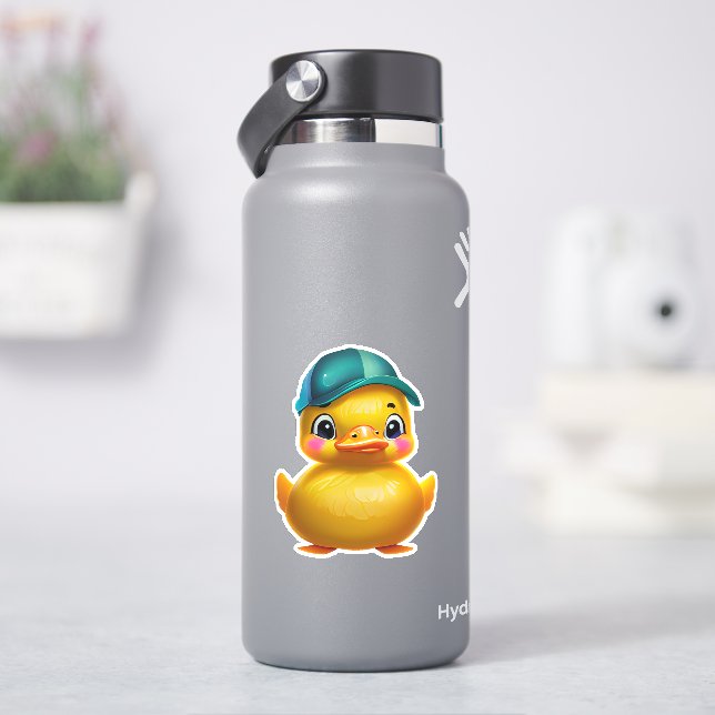 Adesivo Decal branco de pato de borracha amarela (HidroFlask)