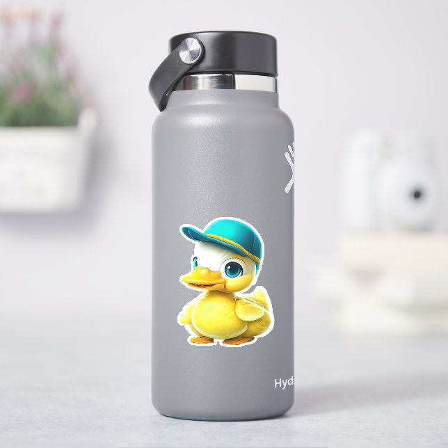 Adesivo Decal branco de pato de borracha amarela (HidroFlask)