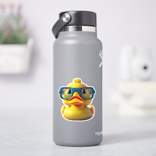 Adesivo Decal branco de pato de borracha amarela (HidroFlask)