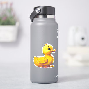 Adesivo Decal branco de pato de borracha amarela