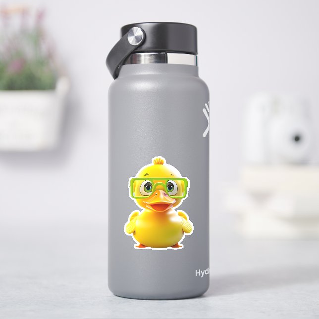 Adesivo Decal branco de pato de borracha amarela (HidroFlask)