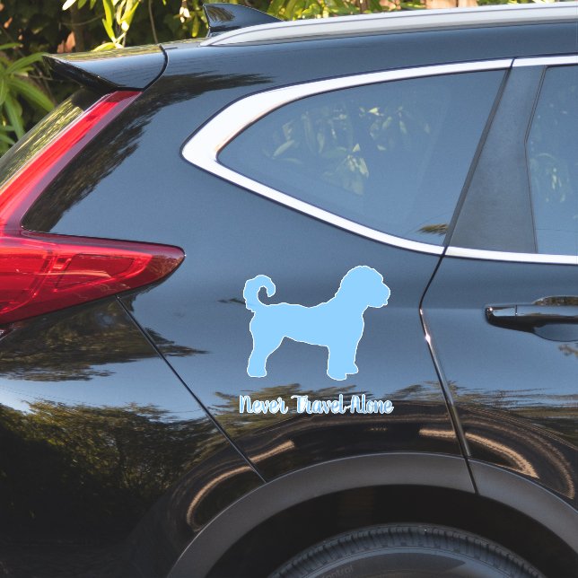 Adesivo Decal de Carro Cachorro de Goldenodododato Azul, v (Lado do carro)