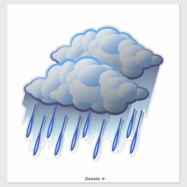 Adesivo Decal de chuva forte (Folha)