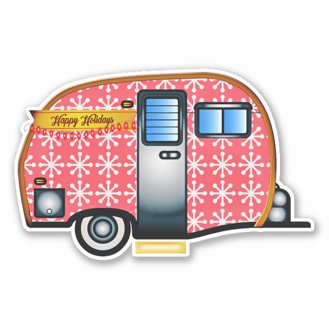 ADESIVO DECAL DE NATAL DO TRAILER DE CAMPER DE CORTE DIMIN (Frente)