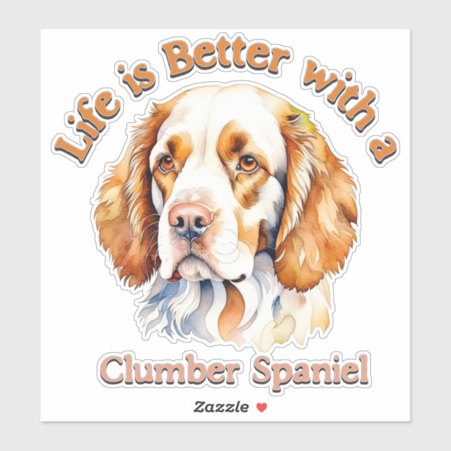 Adesivo Decal do carro do Clumber Spaniel Lover Sticker (Folha)