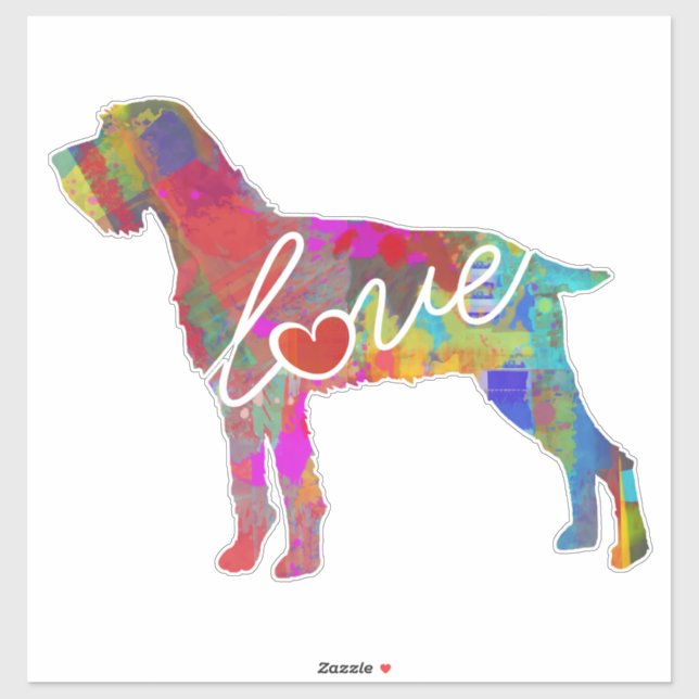 Adesivo Decano de Amor/Adesivo de Ponteiro Wirehaired Alem (Folha)