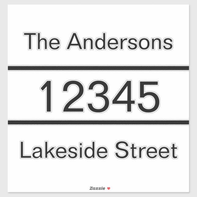 Adesivo Declaração de Caixa de Correio de Endereço de Nome (Folha)