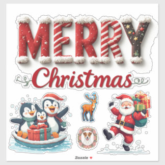 Adesivo 🎁 Decoração Alegre Natal Festivo 🍬