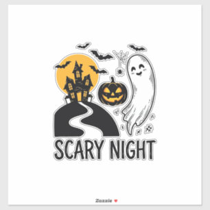 Adesivo Decoração de Casa Assombrada de Halloween Noturna