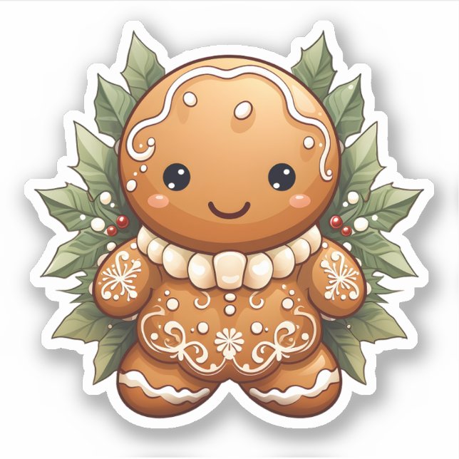 Adesivo Decoração de Natal Pão de Gingerpão Com Amor (Frente)