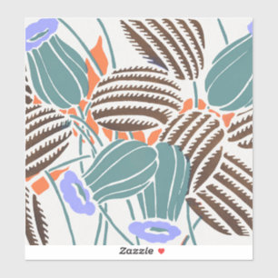 Adesivo Decoração Floral Moderna Boho em Azul Turquesa e L