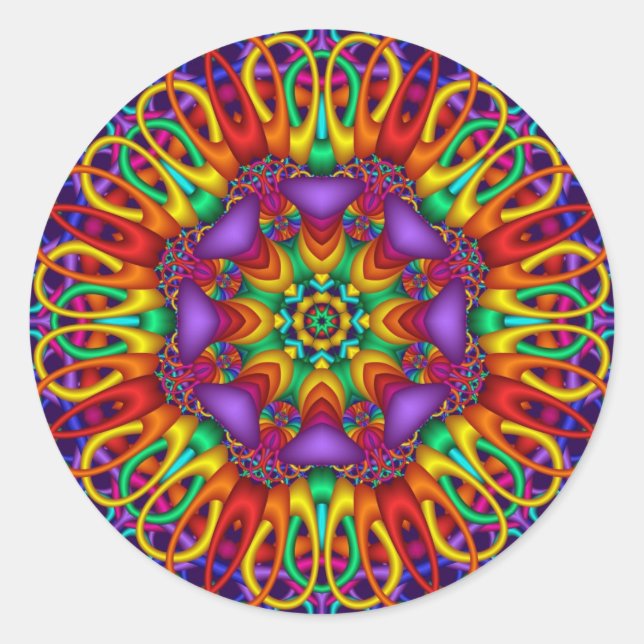 Adesivo decorativo de mandala com cores brilhantes (Frente)