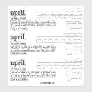 Adesivo Definição de Abril Aniversário