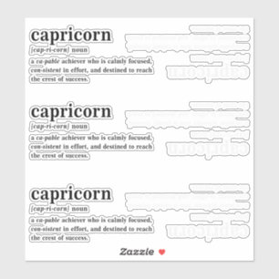 Adesivo Definição de Capricórnio Presente Estético de Astr