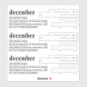 Adesivo Definição de Dezembro Aniversário