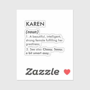 Adesivo Definição de nome Karen editável, nome personaliza