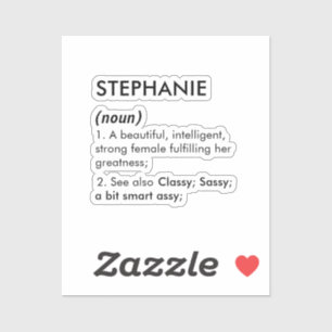 Adesivo Definição de nome Stephanie editável, nome persona