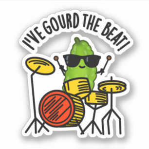 Adesivo Dei-lhe o belo baterista Veggie Pun Sticke