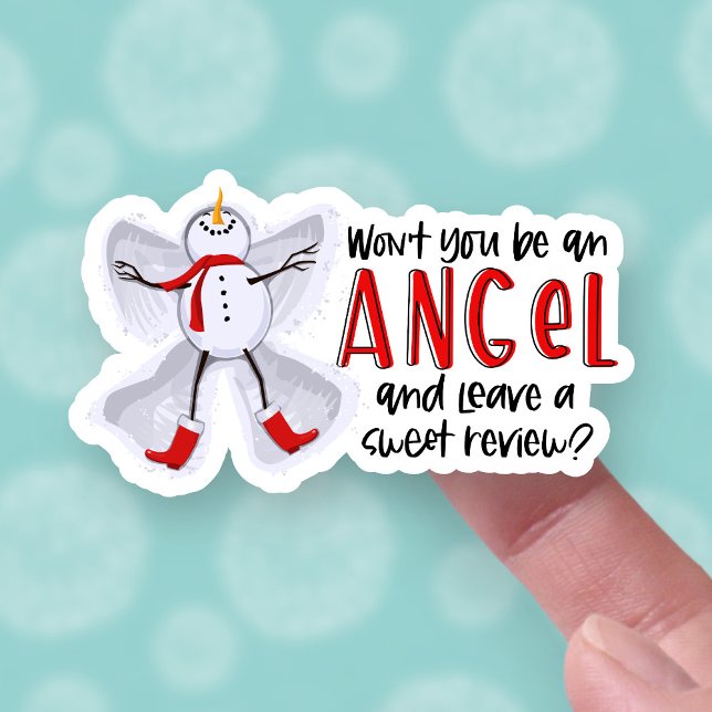 Adesivo Deixe uma revista e bonitinha Winter Snowman Angel (Criador carregado)