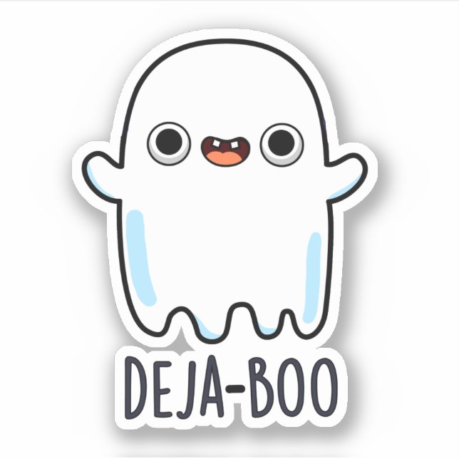 Adesivo Deja Boo Funny Ghost Pun (Frente)