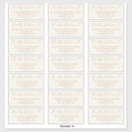 Adesivo Delicar Rótulos de Endereço Convidado Dourado e Cr