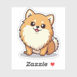 Adesivo Delícia Pomeraniana Adorável, Estilo Kawaii, Peque