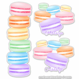 Adesivo deliciosos macarons pastel arco-íris