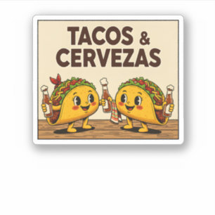 Adesivo Deliciosos Tacos & Cervejas Comida Mexicana Divert