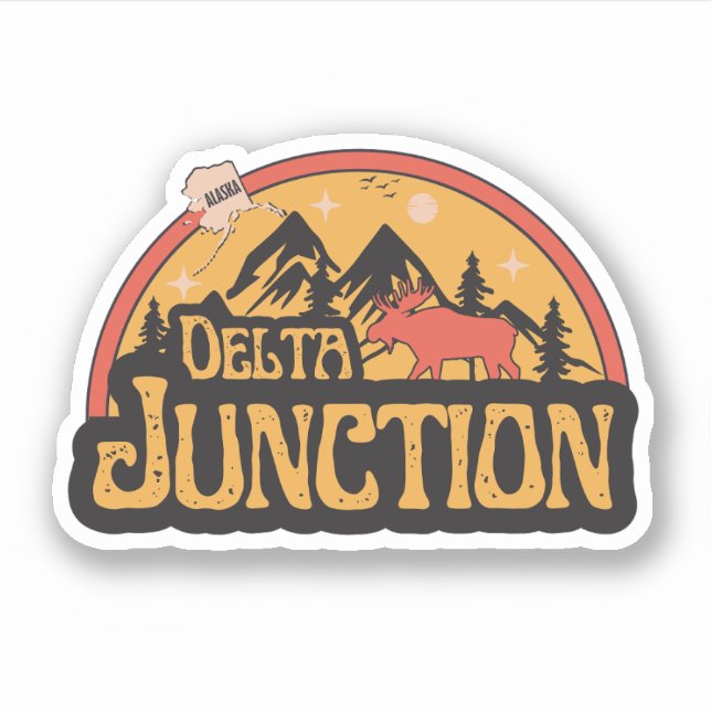 Adesivo Delta Junction, Alaska Sticker (Frente)