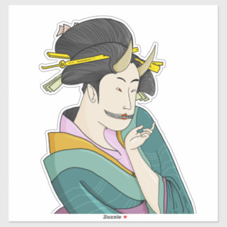 Adesivo Demon Oni Geisha Sticker