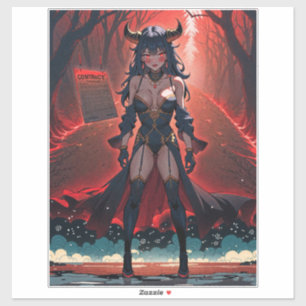 Adesivo Demonessa com Contato em Encruzilhada, Anime Demon