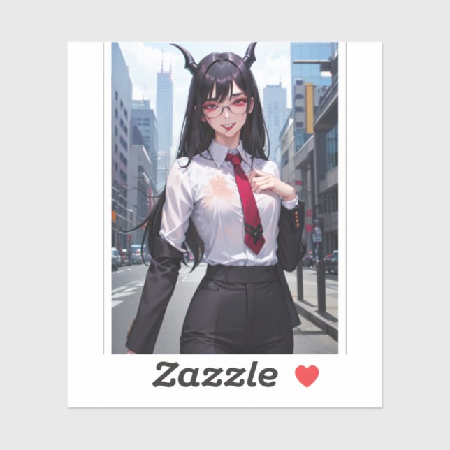 Adesivo Demônio Sexy, Demônio Adulto de Negócios (Folha)