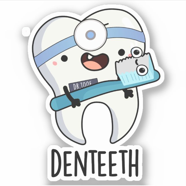 Adesivo Denteeth Engraçado Dentes Arrepiados (Frente)