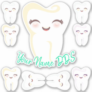 Adesivo Dentes dentais dos desenhos animados do dentista