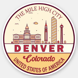 Adesivo Denver Colorado City Skyline Emblem