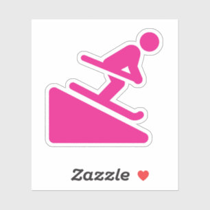 Adesivo Descida Pink Girl Skier